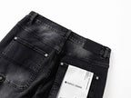Men's Purple Vintage Distressed Stretch Denim Jeans Size:30-38 (4)