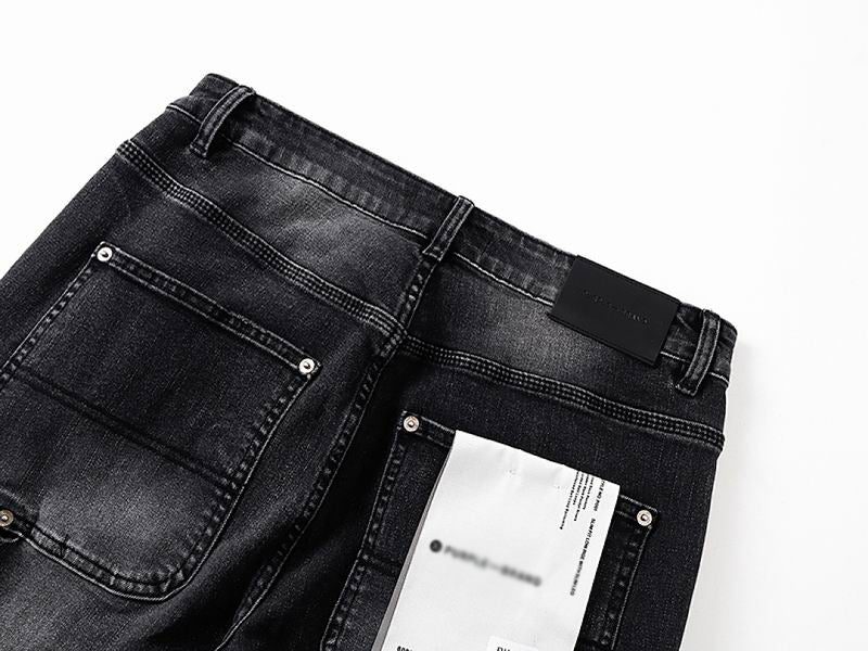 Men's Purple Vintage Distressed Stretch Denim Jeans Size:30-38 (4)