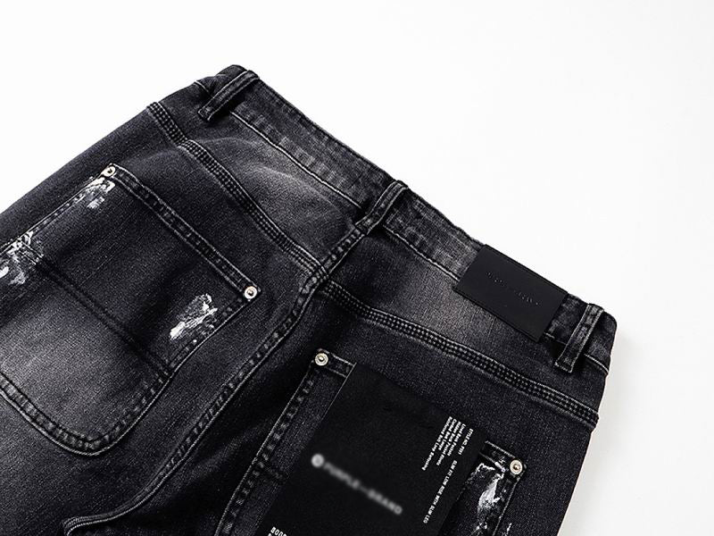 Men's Purple Vintage Distressed Stretch Denim Jeans Size:30-38 (3)