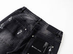 Men's Purple Vintage Distressed Stretch Denim Jeans Size:30-38 (3)