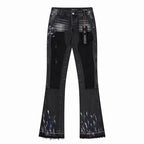 Men's Purple Vintage Distressed Stretch Denim Jeans Size:30-38 (3)