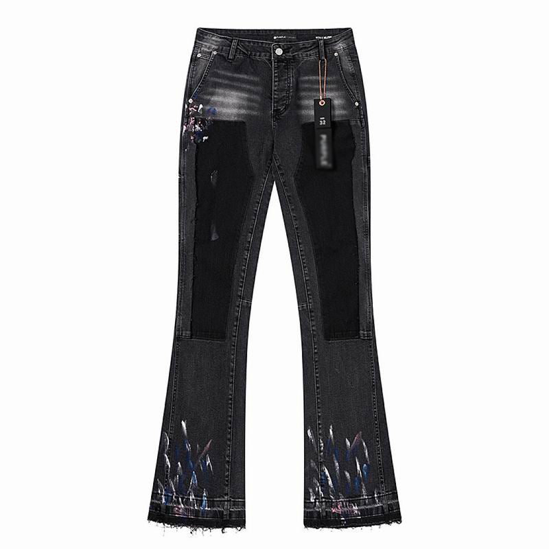 Men's Purple Vintage Distressed Stretch Denim Jeans Size:30-38 (3)
