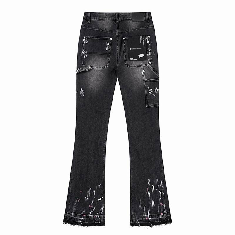 Men's Purple Vintage Distressed Stretch Denim Jeans Size:30-38 (3)