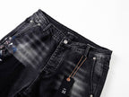 Men's Purple Vintage Distressed Stretch Denim Jeans Size:30-38 (3)