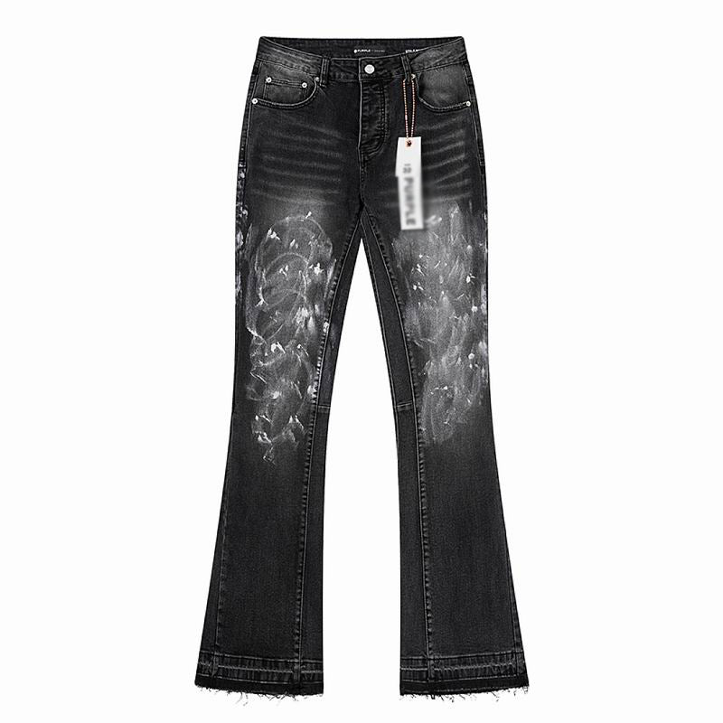 Men's Purple Vintage Distressed Stretch Denim Jeans Size:30-38 (2)