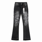 Men's Purple Vintage Distressed Stretch Denim Jeans Size:30-38 (2)