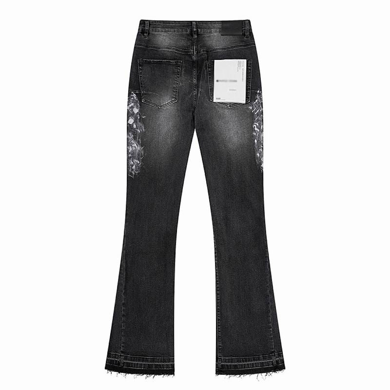 Men's Purple Vintage Distressed Stretch Denim Jeans Size:30-38 (2)
