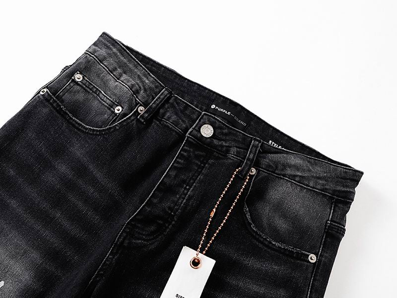Men's Purple Vintage Distressed Stretch Denim Jeans Size:30-38 (2)